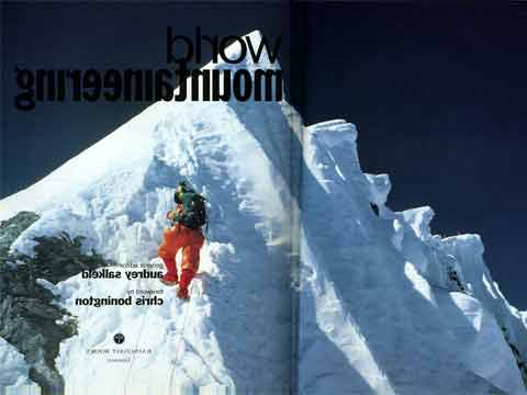 
Climbing the Hillary Step on Mount Everest (Kurt Diemberger) - World Mountaineering: The World's Great Mountains by the World's Great Mountaineers book 
